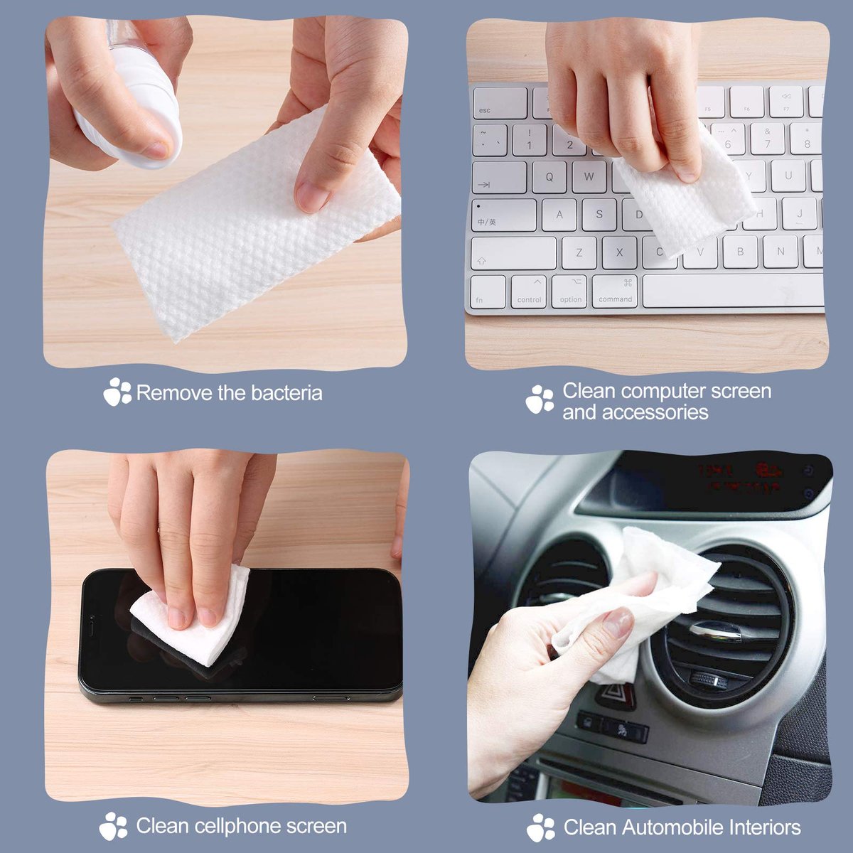 Soft Cotton Disposable Face Towels - 100 Count Facial Cleansing Cloths for Travel, Office & Makeup Removal - görsel 9