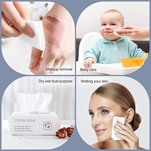 Soft Cotton Disposable Face Towels - 100 Count Facial Cleansing Cloths for Travel, Office & Makeup Removal - görsel 8