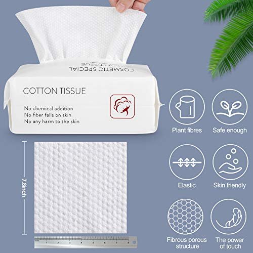Soft Cotton Disposable Face Towels - 100 Count Facial Cleansing Cloths for Travel, Office & Makeup Removal - görsel 4