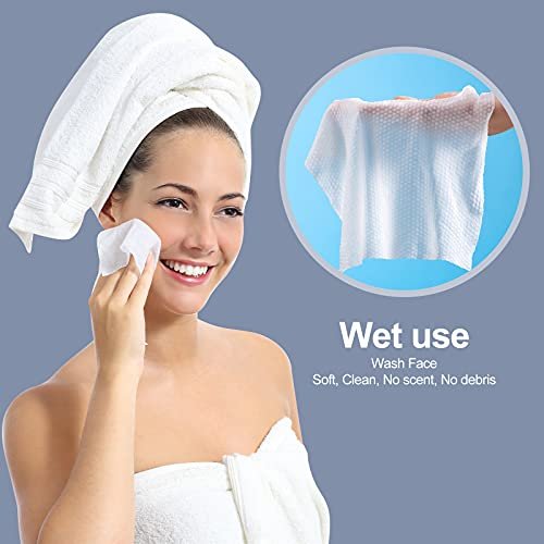 Soft Cotton Disposable Face Towels - 100 Count Facial Cleansing Cloths for Travel, Office & Makeup Removal - görsel 6