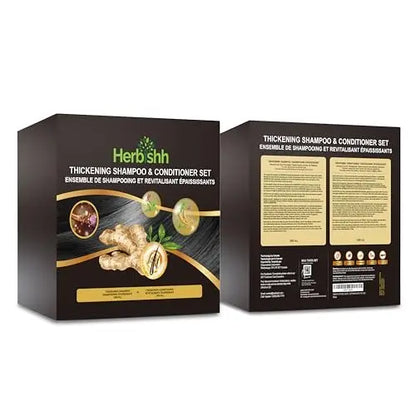 Herbishh Ginger Extract Thickening Shampoo and Conditioner Set – Sulfate & Paraben Free Hair Care for All Hair Types Avelisse