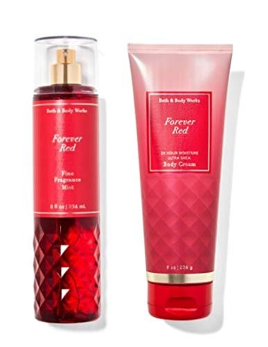 Bath & Body Works Forever Red Gift Set: Fine Fragrance Mist & Body Cream (Full Size, 4 Fl Oz Each) Avelisse