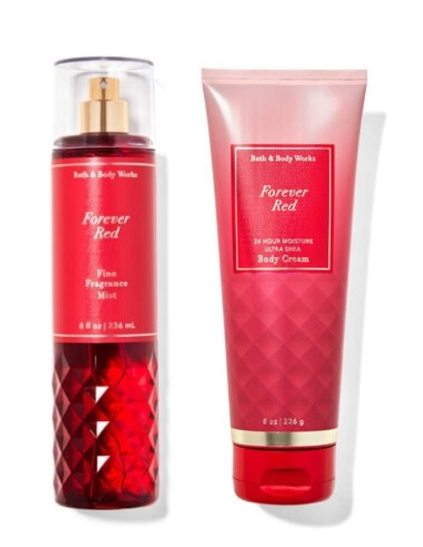 Bath & Body Works Forever Red Gift Set: Fine Fragrance Mist & Body Cream (Full Size, 4 Fl Oz Each) Avelisse