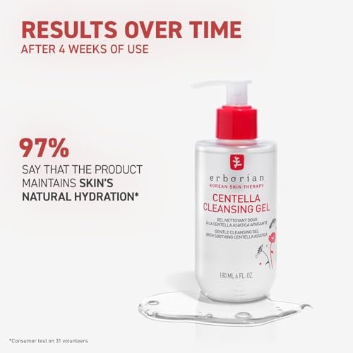 Erborian Centella Cleansing Gel Soothing Face Wash – Calm, Clear Pores, Hydrate & Balance Skin, Non-Stripping Korean Skincare Avelisse