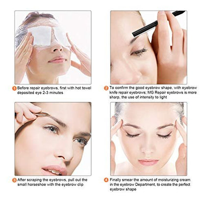 Miss Gorgeous Eyebrow Razor Shaper for Men and Women - Precision Grooming Shavers, 10 Count (Black)