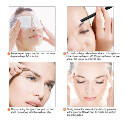 Miss Gorgeous Eyebrow Razor Shaper for Men and Women - Precision Grooming Shavers, 10 Count (Black)