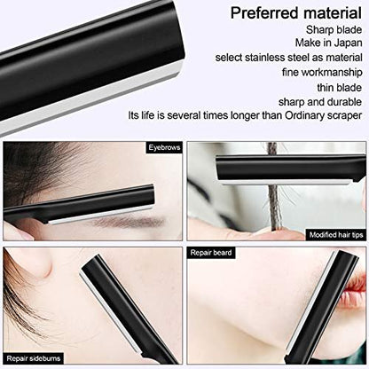 Miss Gorgeous Eyebrow Razor Shaper for Men and Women - Precision Grooming Shavers, 10 Count (Black)