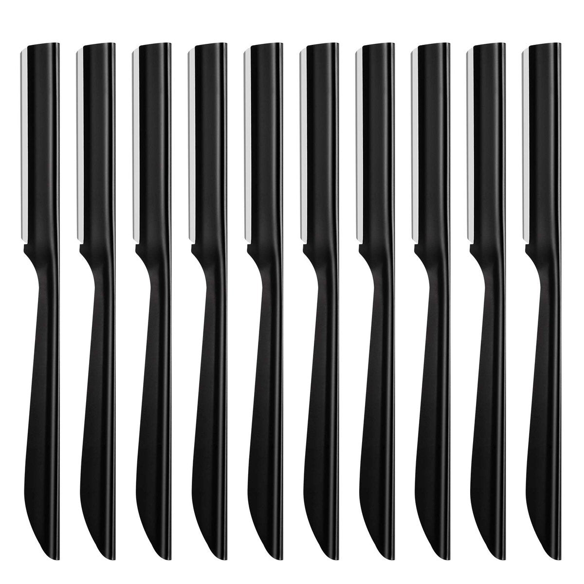 Miss Gorgeous Eyebrow Razor Shaper for Men and Women - Precision Grooming Shavers, 10 Count (Black) - görsel 1