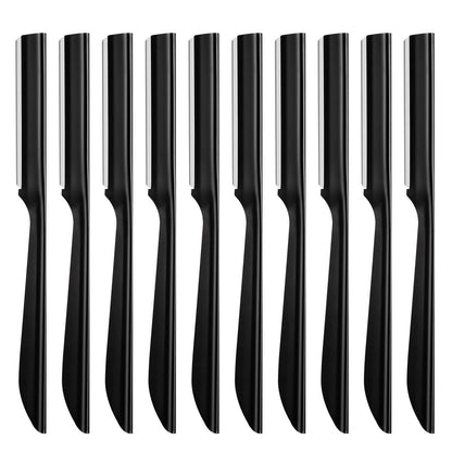 Miss Gorgeous Eyebrow Razor Shaper for Men and Women - Precision Grooming Shavers, 10 Count (Black)