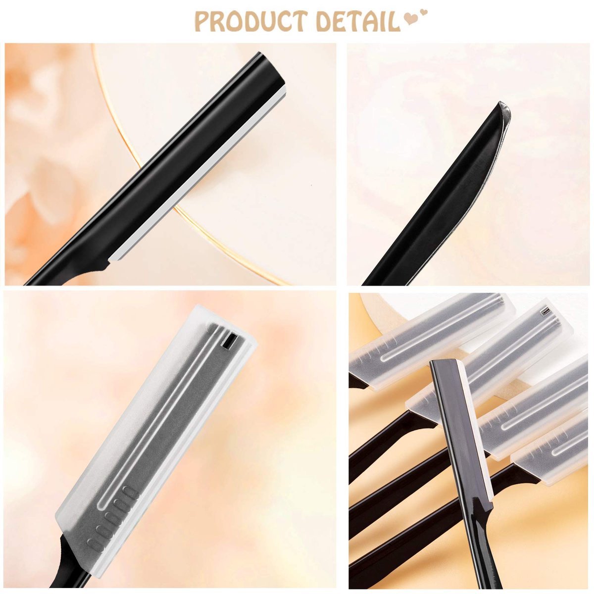 Miss Gorgeous Eyebrow Razor Shaper for Men and Women - Precision Grooming Shavers, 10 Count (Black) - görsel 7
