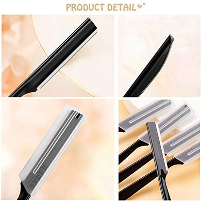 Miss Gorgeous Eyebrow Razor Shaper for Men and Women - Precision Grooming Shavers, 10 Count (Black)