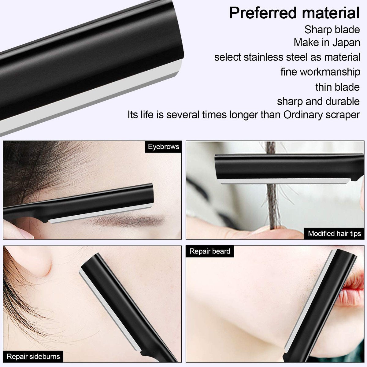 Miss Gorgeous Eyebrow Razor Shaper for Men and Women - Precision Grooming Shavers, 10 Count (Black) - görsel 11