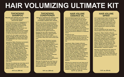 Herbishh Thickening Shampoo and Conditioner Set with Hair Vitalizer & Growth Essence Oil - 4-in-1 Hair Care System for Thinning Hair, Prevents Hair Loss, Supports Healthy Growth