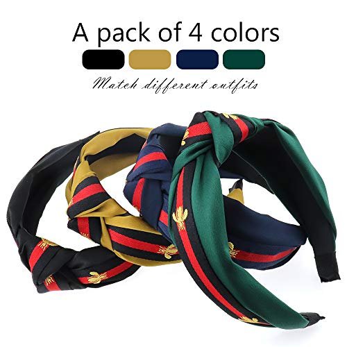NODG 4 Pack Knotted Headbands Turban for Women - Boho Style Hair Knot Gift Set - görsel 4
