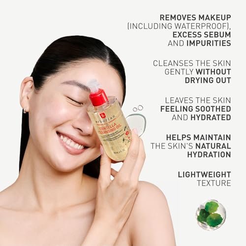 Erborian Cleansing Oil - Gentle Makeup Remover with Centella Asiatica for Soothing & Hydrating, Korean Skincare, 1 Fl Oz Avelisse