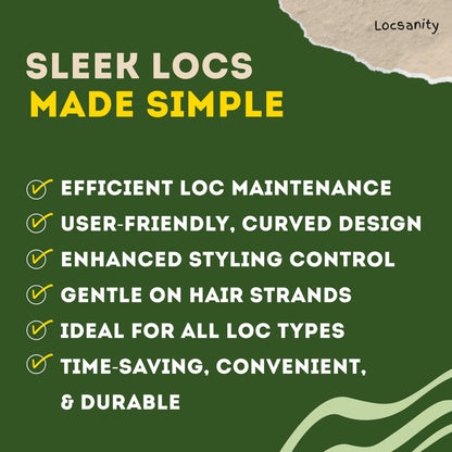 Locsanity Interlocking Tool for Microlocs – Curved Ergonomic Retightening Tool for Dreadlocks, Sisterlocks & Medium Locs Maintenance – DIY Hair Tool Kit Avelisse
