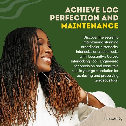 Locsanity Interlocking Tool for Microlocs – Curved Ergonomic Retightening Tool for Dreadlocks, Sisterlocks & Medium Locs Maintenance – DIY Hair Tool Kit Avelisse