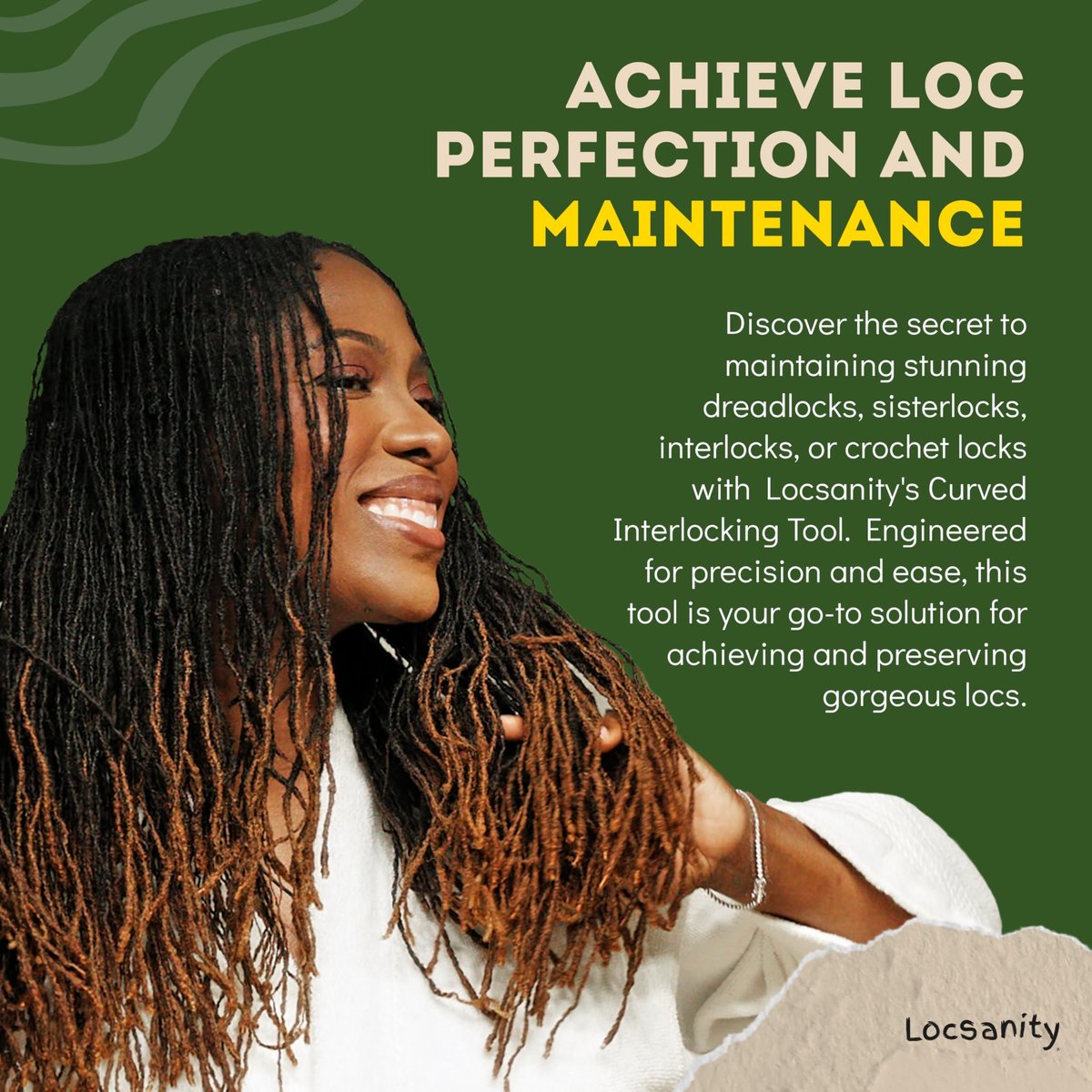 Locsanity Interlocking Tool for Microlocs – Curved Ergonomic Retightening Tool for Dreadlocks, Sisterlocks & Medium Locs Maintenance – DIY Hair Tool Kit Avelisse