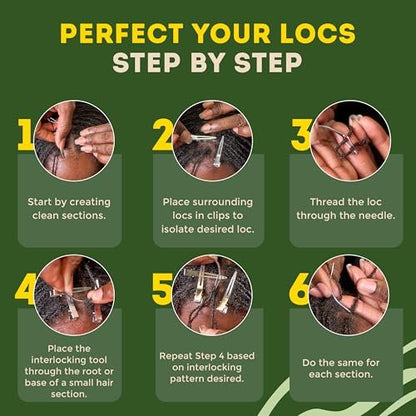 Locsanity Interlocking Tool for Microlocs – Curved Ergonomic Retightening Tool for Dreadlocks, Sisterlocks & Medium Locs Maintenance – DIY Hair Tool Kit Avelisse