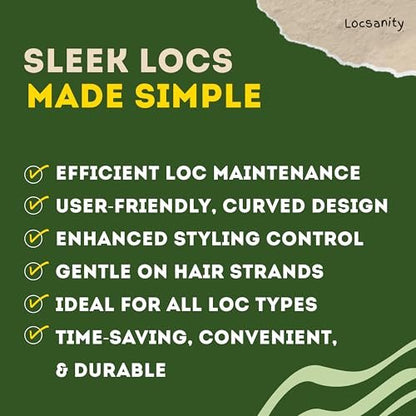 Locsanity Interlocking Tool for Microlocs – Curved Ergonomic Retightening Tool for Dreadlocks, Sisterlocks & Medium Locs Maintenance – DIY Hair Tool Kit Avelisse