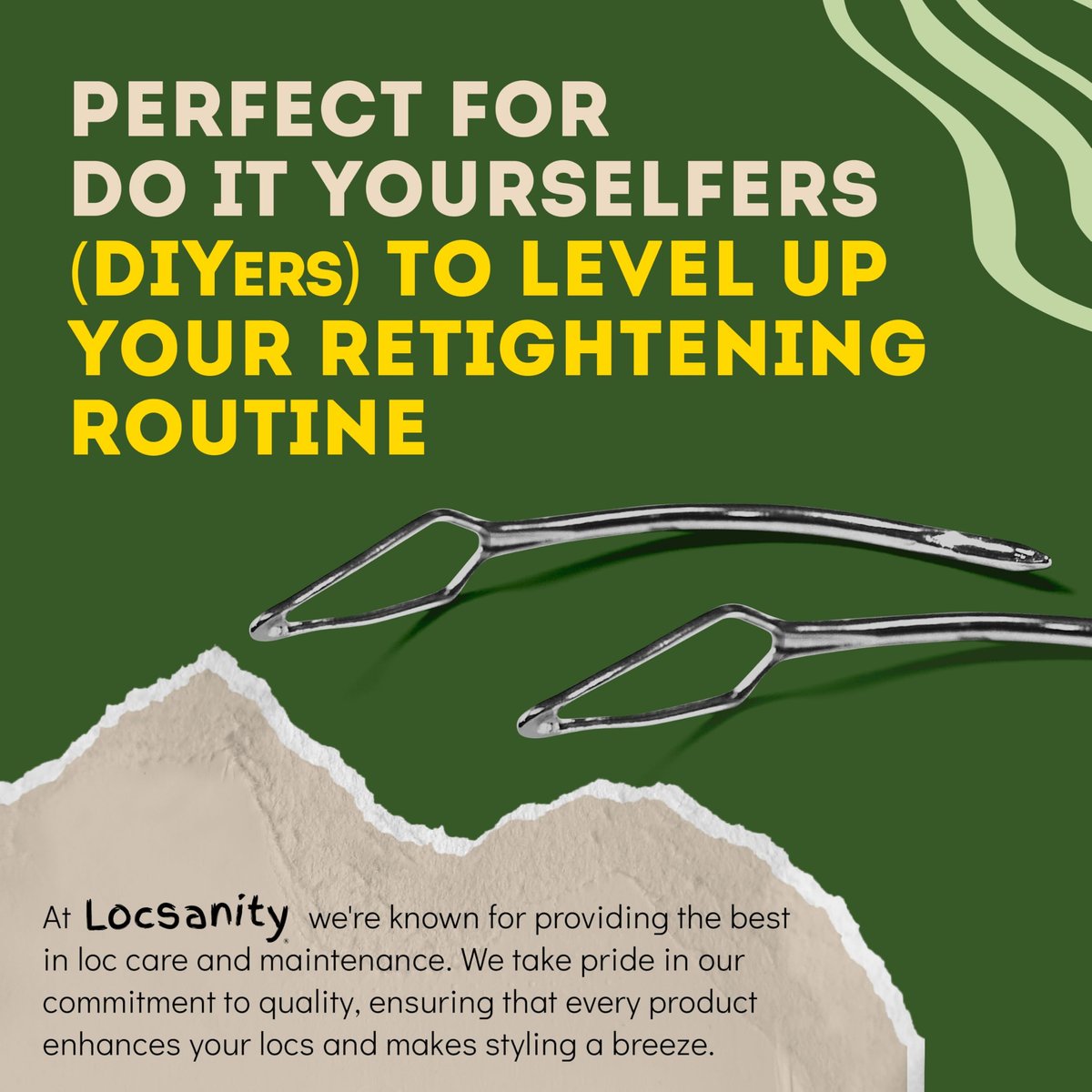 Locsanity Interlocking Tool for Microlocs – Curved Ergonomic Retightening Tool for Dreadlocks, Sisterlocks & Medium Locs Maintenance – DIY Hair Tool Kit Avelisse