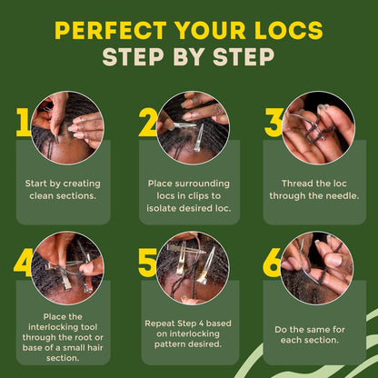 Locsanity Interlocking Tool for Microlocs – Curved Ergonomic Retightening Tool for Dreadlocks, Sisterlocks & Medium Locs Maintenance – DIY Hair Tool Kit Avelisse