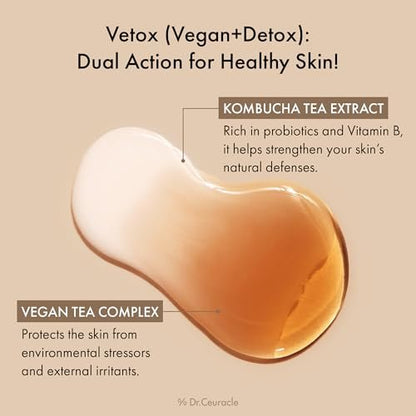 Dr.Ceuracle Vegan Kombucha Tea Essence – Hydrating Milky Toner with Kombucha Tea Extract, Centella Asiatica & Ceramide, Korean Skincare Essence (150 ml / 5.07 fl. oz.)