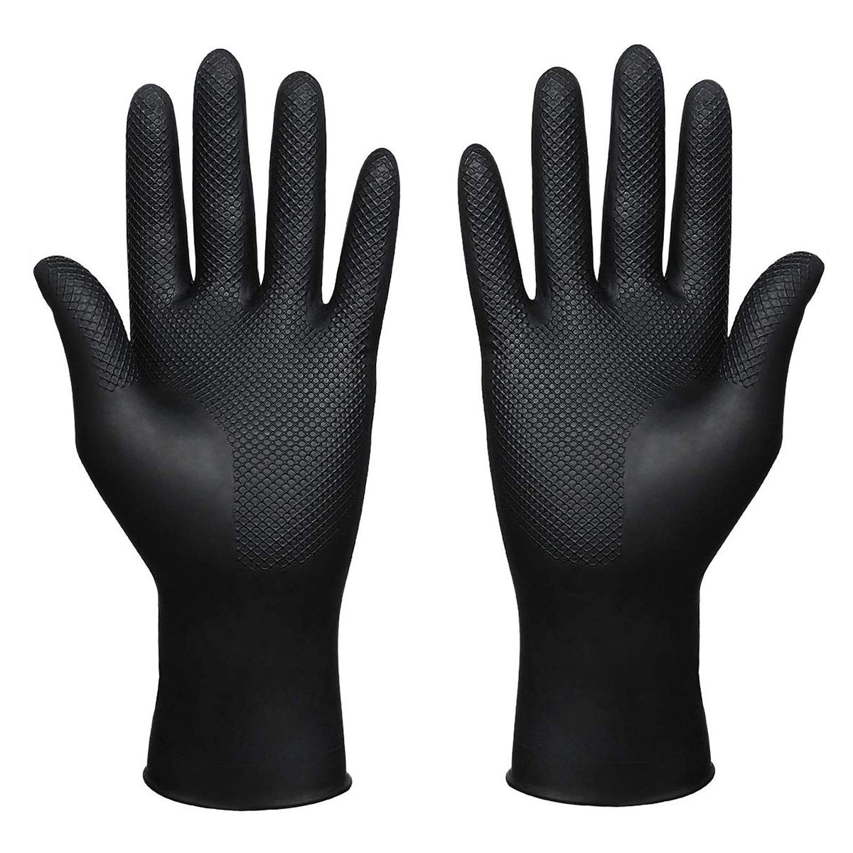 SUNHHX Reusable Hair Dye Gloves - Large Black Rubber Gloves for Professional Hair Coloring - görsel 1
