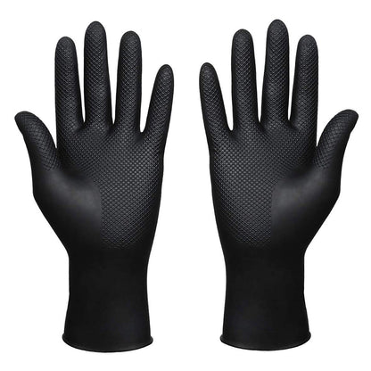 SUNHHX Reusable Hair Dye Gloves - Large Black Rubber Gloves for Professional Hair Coloring