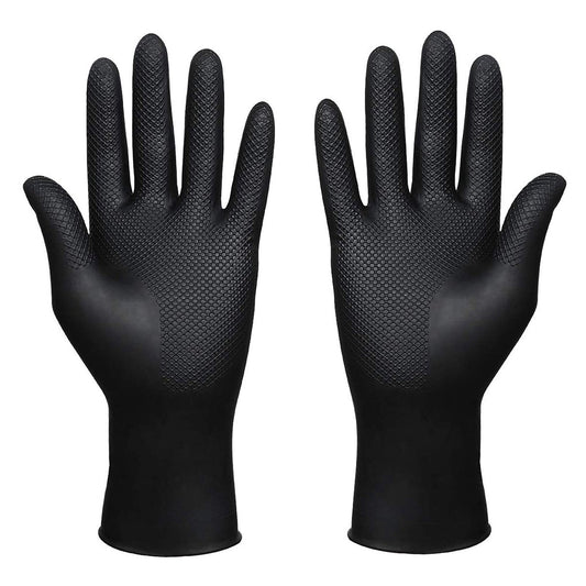 SUNHHX Reusable Hair Dye Gloves - Large Black Rubber Gloves for Professional Hair Coloring