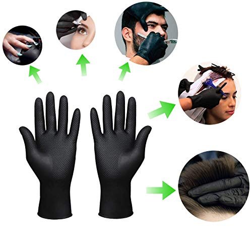 SUNHHX Reusable Hair Dye Gloves - Large Black Rubber Gloves for Professional Hair Coloring - görsel 4