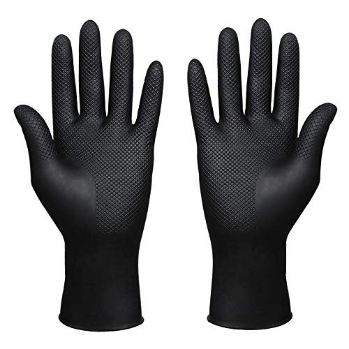 SUNHHX Reusable Hair Dye Gloves - Large Black Rubber Gloves for Professional Hair Coloring - görsel 2