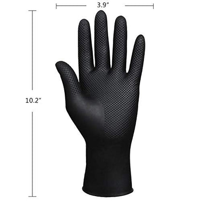 SUNHHX Reusable Hair Dye Gloves - Large Black Rubber Gloves for Professional Hair Coloring
