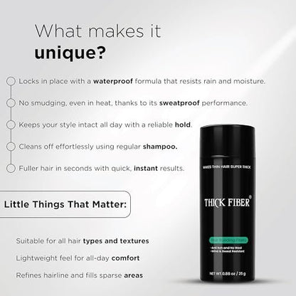 THICK FIBER Hair Fibers for Thinning Hair & Bald Spots (Dark Brown, Pack of 2) - 25g Bottle - Conceals Hair Loss in Seconds - Hair Powder for Women & Men Avelisse