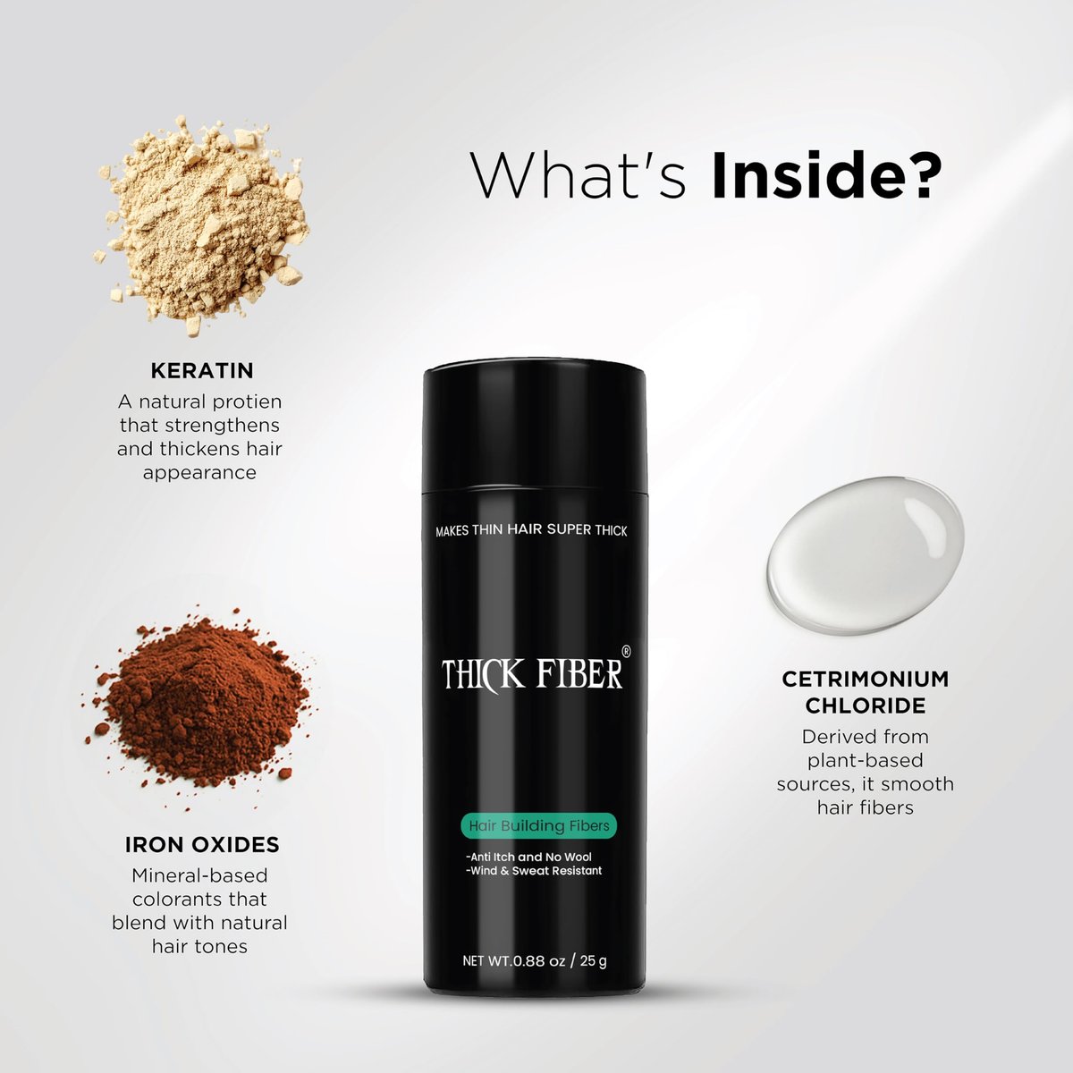 THICK FIBER Hair Fibers for Thinning Hair & Bald Spots (Dark Brown, Pack of 2) - 25g Bottle - Conceals Hair Loss in Seconds - Hair Powder for Women & Men Avelisse