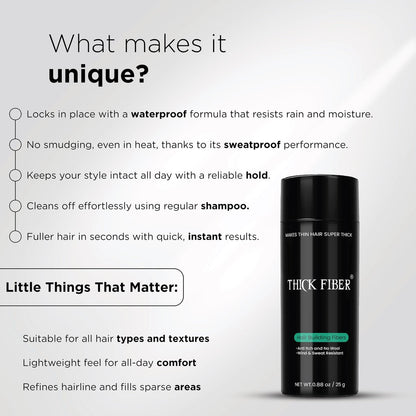 THICK FIBER Hair Fibers for Thinning Hair & Bald Spots (Dark Brown, Pack of 2) - 25g Bottle - Conceals Hair Loss in Seconds - Hair Powder for Women & Men Avelisse