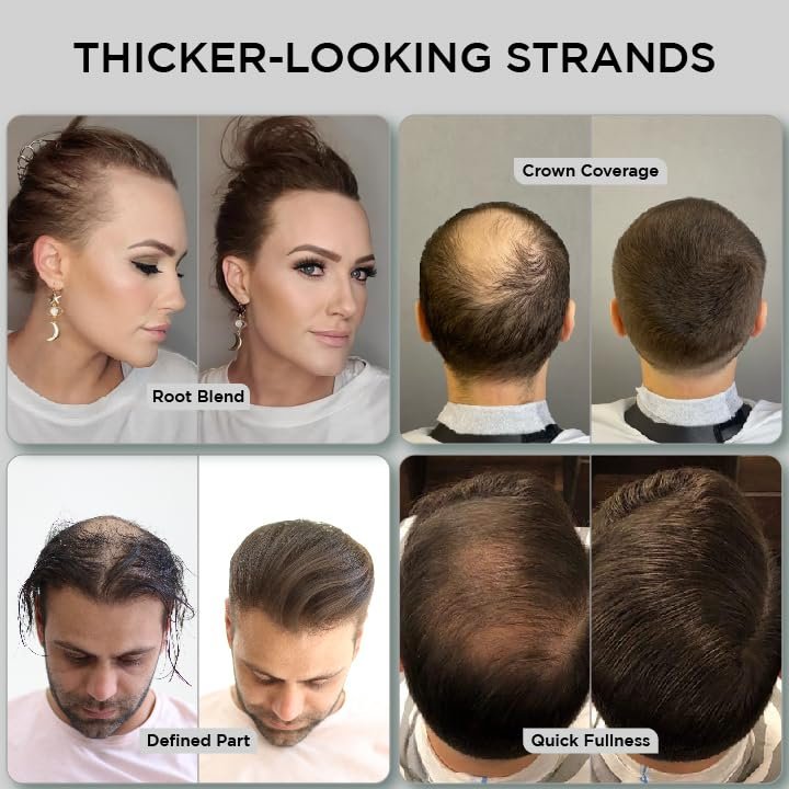 THICK FIBER Hair Fibers for Thinning Hair & Bald Spots (Dark Brown, Pack of 2) - 25g Bottle - Conceals Hair Loss in Seconds - Hair Powder for Women & Men Avelisse
