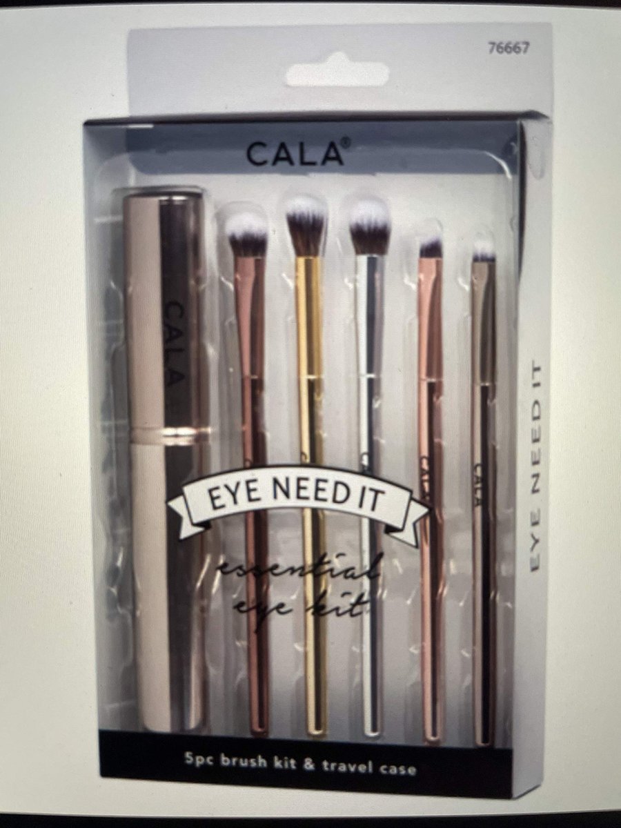 Cala 5-Piece Brush Kit with Travel Case - Multicolor Eyeshadow Brushes Set for Flawless Makeup Application - görsel 1