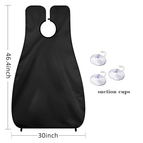 Likeny Beard Bib - Nylon Beard Apron for Men, Black, 6-Piece Set - Gifts for Dad, Husband, Boyfriend - görsel 4