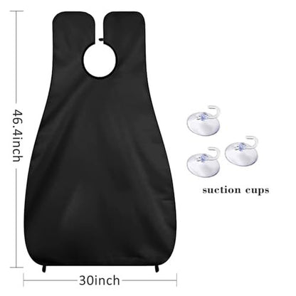 Likeny Beard Bib - Nylon Beard Apron for Men, Black, 6-Piece Set - Gifts for Dad, Husband, Boyfriend