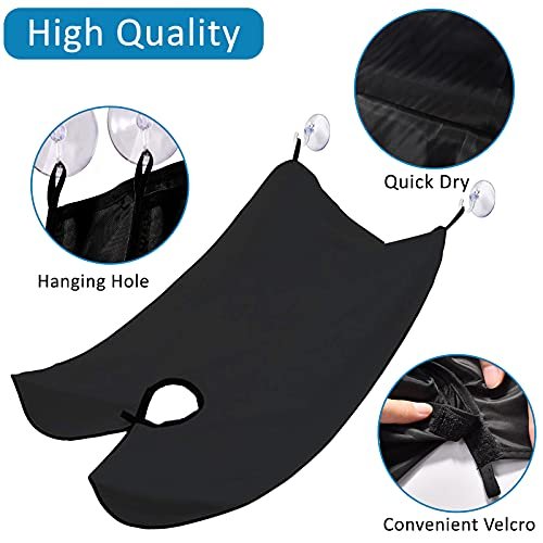 Likeny Beard Bib - Nylon Beard Apron for Men, Black, 6-Piece Set - Gifts for Dad, Husband, Boyfriend - görsel 6