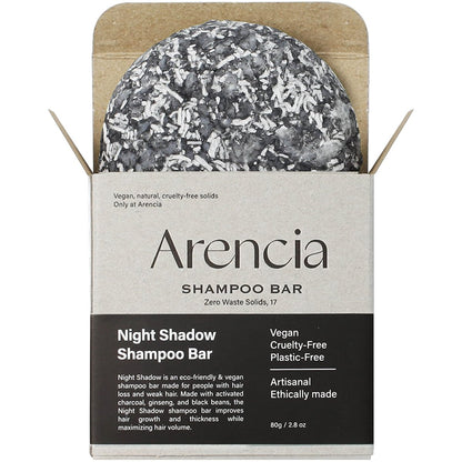 ARENCIA Night Shadow Biotin Shampoo Bar for Hair Regrowth & Loss, Darkening Gray Hair | Strengthening & Volumizing | Normal to Oily Hair | Vegan, Natural, pH Balanced, Sulfate Free