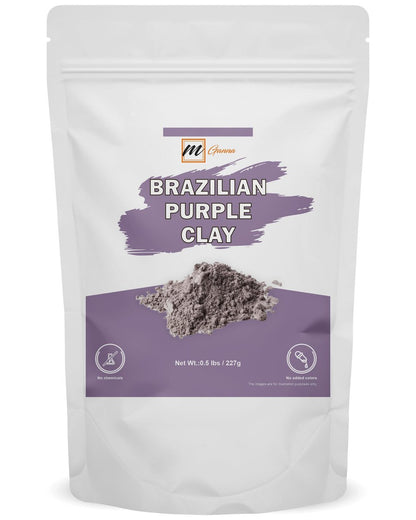 mGanna 100% Natural Brazilian Purple Clay Powder – 0.5 lbs (227 g) for Face Masks, Creams, Soaps & DIY Cosmetics