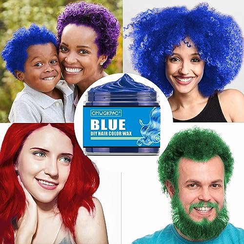4 Colors Temporary Hair Color Spray for Kids & Teens – Green, Red, Blue, Purple Hair Wax Dye for Parties & Halloween - görsel 10