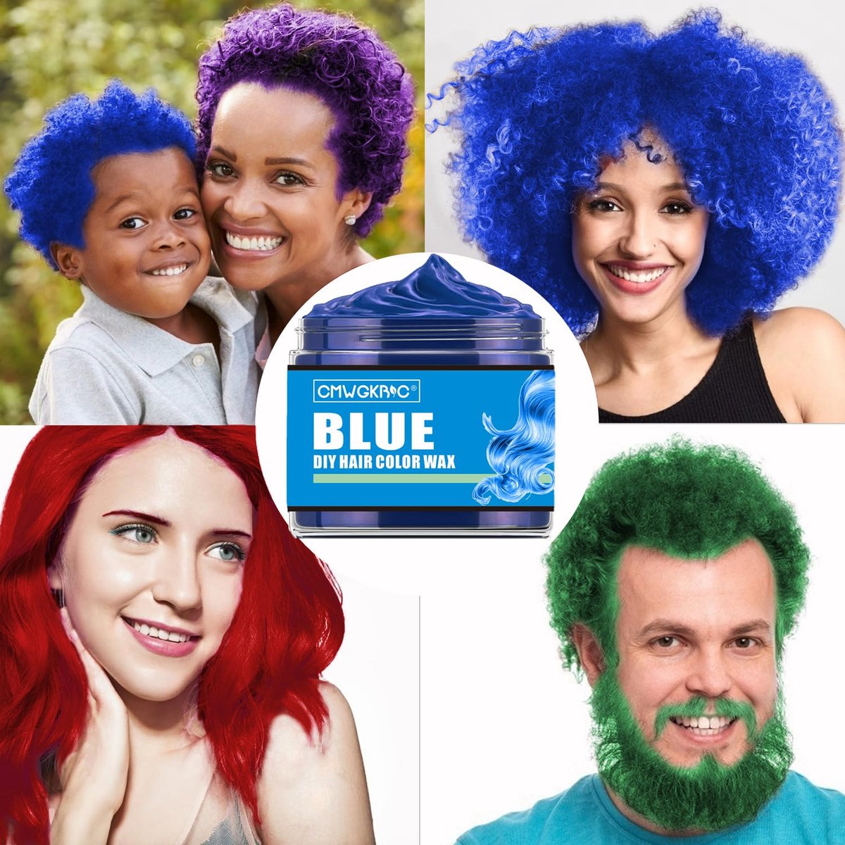 4 Colors Temporary Hair Color Spray for Kids & Teens – Green, Red, Blue, Purple Hair Wax Dye for Parties & Halloween - görsel 9