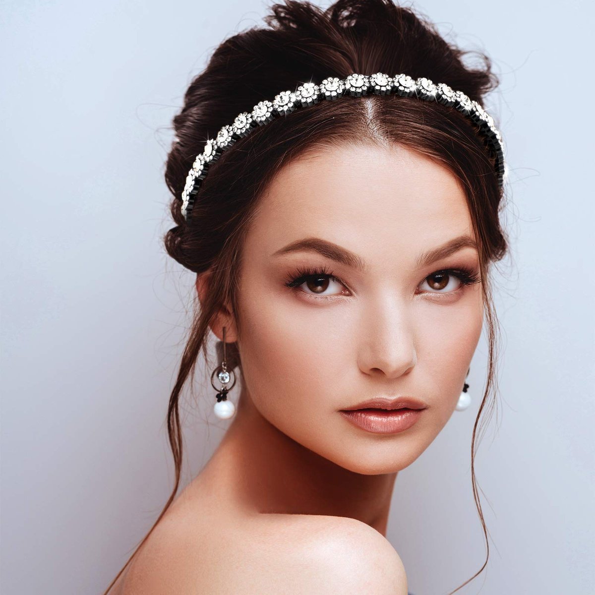 Hoteam 6 Pcs Non-Slip Beaded Headband Set for Women - Chic Flower Style Crystal Hair Bands Avelisse