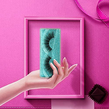 Wispy 18mm Natural 3D Faux Mink Lashes 10 Pairs Mixed Styles with Glitter Boxes - Reusable False Eyelashes Bulk