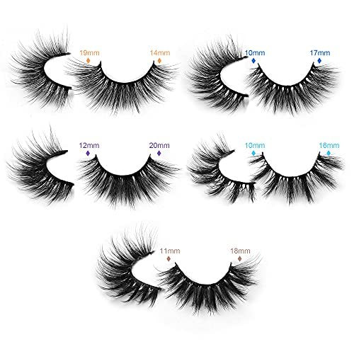 Wispy 18mm Natural 3D Faux Mink Lashes 10 Pairs Mixed Styles with Glitter Boxes - Reusable False Eyelashes Bulk - görsel 6