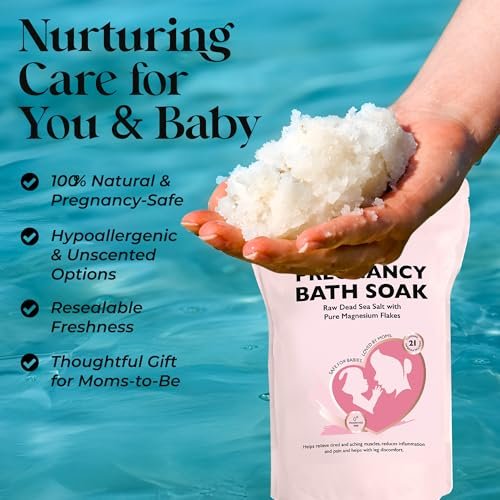 Aromasong Dead Sea Pregnancy Bath Soak - Unscented Pure Magnesium Flakes & Minerals for Pregnancy & Postpartum Muscle Aches & Leg Discomfort (5 LB) Avelisse