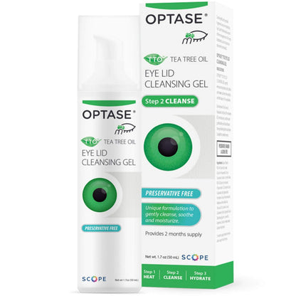 Optase TTO Eyelid Cleansing Gel – Tea Tree Oil & Hyaluronic Acid for Gentle Daily Lid and Lash Cleansing – Preservative & Alcohol Free – Eye Doctor Recommended